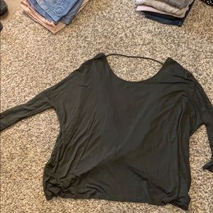 Open back long sleeve shirt